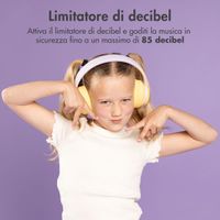 imoshion Cuffie wireless per bambini con LED Light - Limitatore di decibel - Con cavo AUX - Lavender Lilac / Yellow