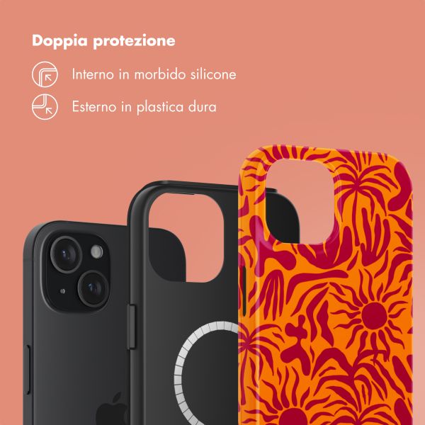 Selencia Cover posteriore Vivid con MagSafe Apple iPhone 15 - Tropical Vibes Apricot