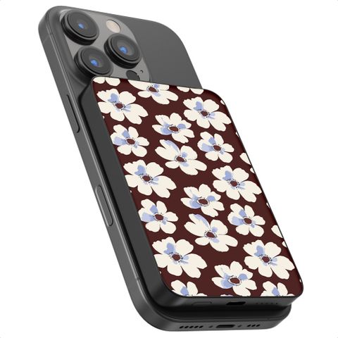 Selencia Vivid Powerbank 5.000 mAh - MagSafe e Qi - Nero / Choco Flower Pop