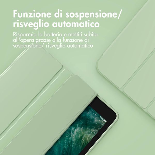 Accezz Cover a libro in silicone Smart Samsung Galaxy Tab A9 Plus - Verde chiaro