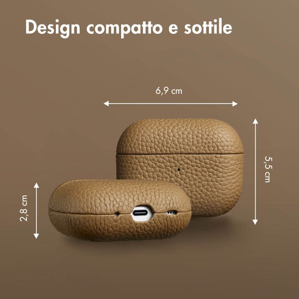 Accezz Cover in vera pelle  Apple AirPods Pro 2 - Taupe