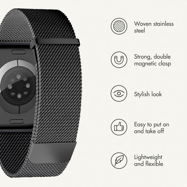 imoshion Milanees magnetisch bandje Apple Watch | 44/45/46/49 mm - Zwart