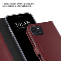 Selencia Cover a libro in vera pelle Apple iPhone 15 - Burgundy