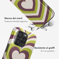 Selencia Cover posteriore Vivid con MagSafe Apple iPhone 15 Pro - Double Hearts Plum Fern