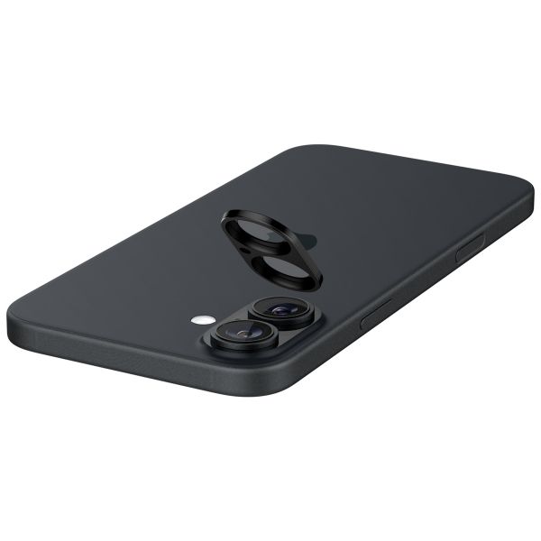 Spigen Optik Lens Protector - Protezione completa della fotocamera (confezione da 2) per Apple iPhone 16 / 16 Plus - Black