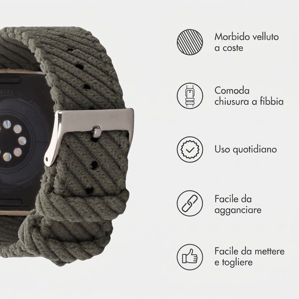 imoshion Cinturino in velluto a coste Apple Watch | 38/40/41/42 mm - Verde