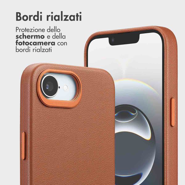 Accezz Cover in pelle 2 in 1 con MagSafe Apple iPhone 17e / 16e - Sienna Brown