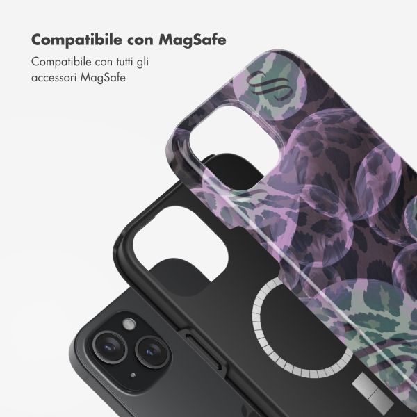 Selencia Cover posteriore Vivid con MagSafe Apple iPhone 15 - Leo Bubble Green