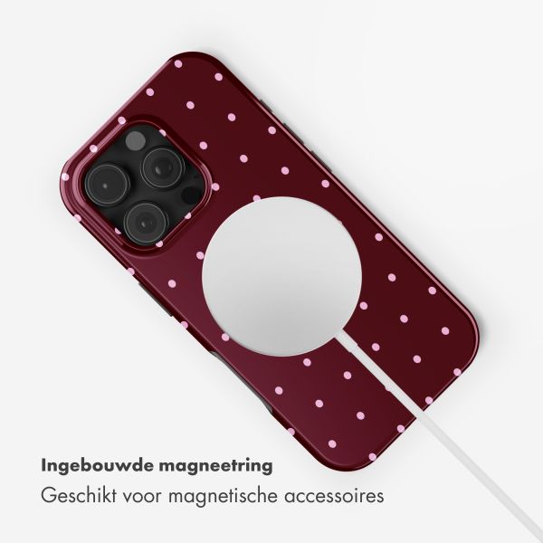 Selencia Vivid Backcover met MagSafe Apple iPhone 16 Pro Max - Happy Dots Burgundy