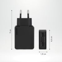 Accezz Caricabatterie GaN Ultra Slim - 2x USB-C - 65 W - Nero