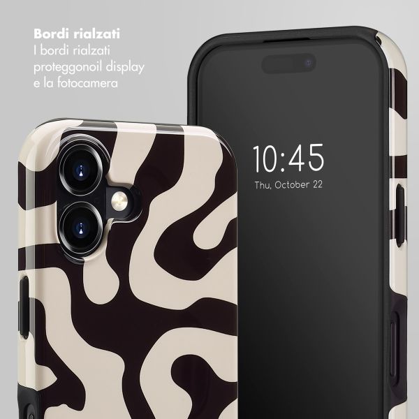 Selencia Cover posteriore Vivid con MagSafe Apple iPhone 16 - Art Wave Black