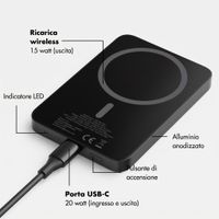 Selencia Vivid Powerbank 5.000 mAh - MagSafe e Qi - Nero / Vintage Peony