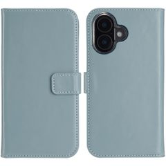 Selencia Cover a libro in vera pelle Apple iPhone 16 - Air Blue