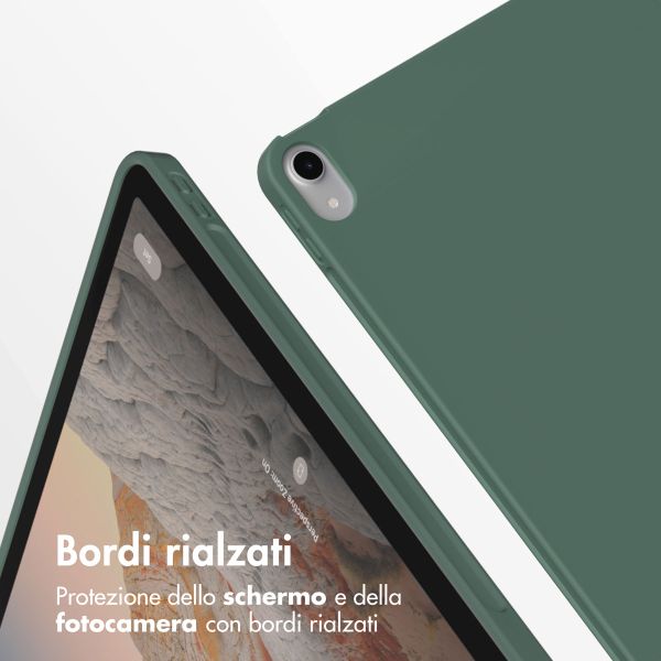 Accezz Cover a libro in silicone Smart Apple iPad 11 (2025) 11 pollici A16 / iPad 10 (2022) 10.9 pollici - Verde scuro