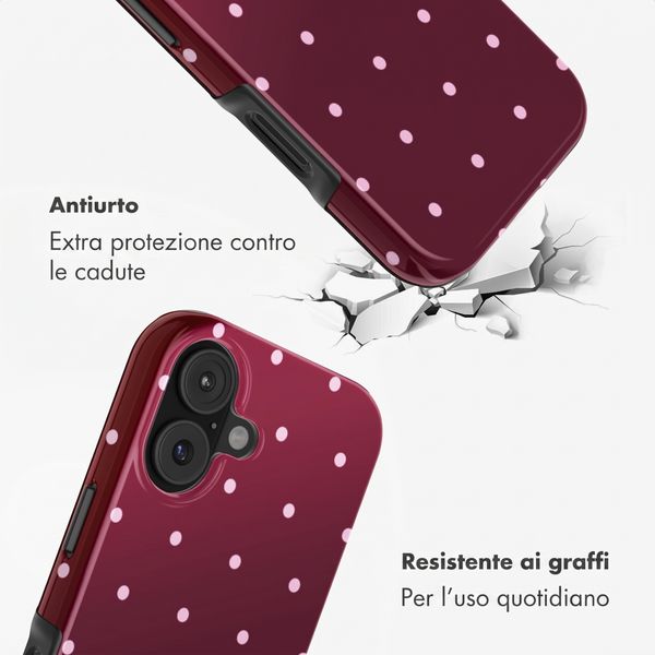 Selencia Cover posteriore Vivid con MagSafe Apple iPhone 17 - Happy Dots Burgundy