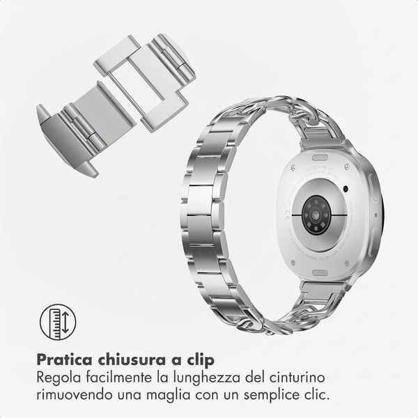 Selencia Cinturino Chain Samsung Galaxy Watch 9 (40/44mm) / Watch 8 (40/44mm) / Classic (46mm) - Argento