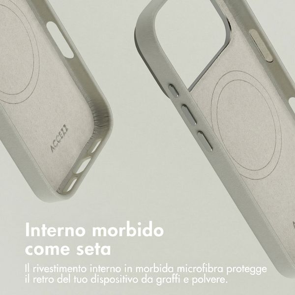 Accezz Cover in Pelle con MagSafe Apple iPhone 18 Pro Max / 17 Pro Max - Light Grey
