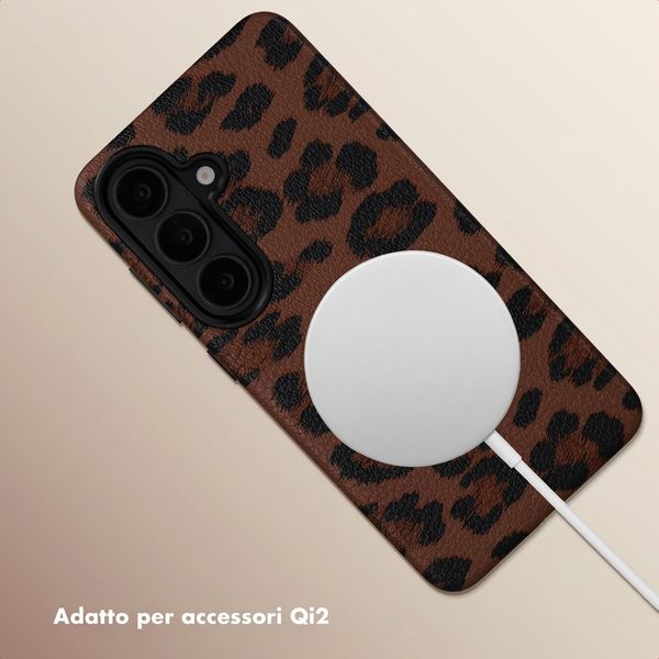 Selencia Cover Sabi Stampa pantera con MagSafe Samsung Galaxy S26 - Mocha Brown
