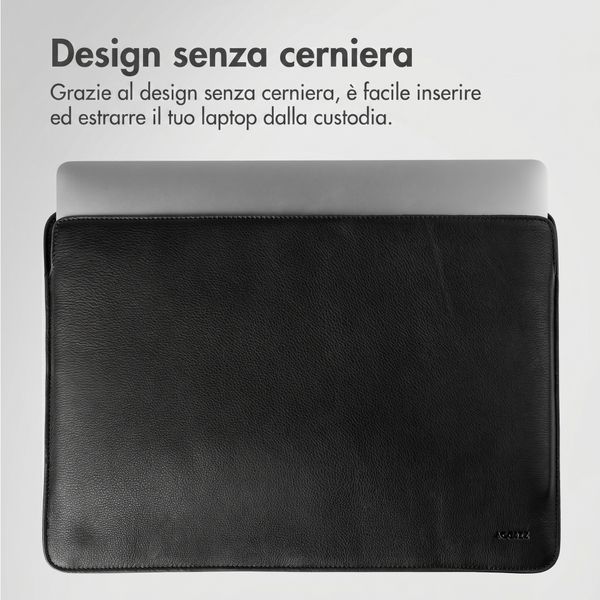 Accezz Cover in pelle per Apple MacBook 13 pollici - Laptopsleeve - Nera