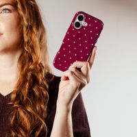 Selencia Cover posteriore Vivid con MagSafe Apple iPhone 15 - Happy Dots Burgundy