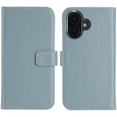 Selencia Cover a libro in vera pelle Apple iPhone 16 Plus - Air Blue
