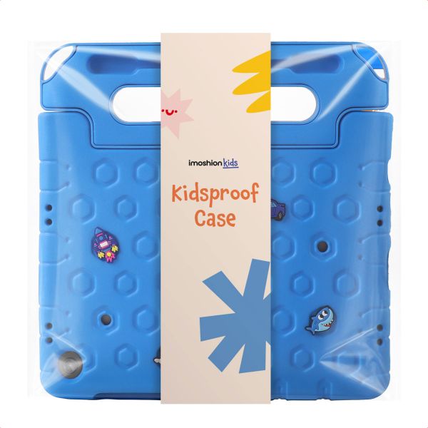 imoshion Cover per tablet a prova di bambino con bambole rimovibili Samsung Galaxy Tab A11 Plus / A9 Plus - Blu