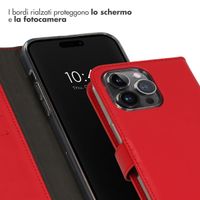 Selencia Cover a libro in vera pelle Apple iPhone 15 Pro Max - Rosso