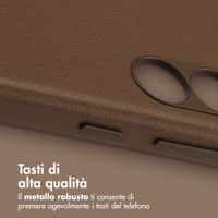 Accezz Cover in Pelle con MagSafe Samsung Galaxy S25 - Marrone caffè