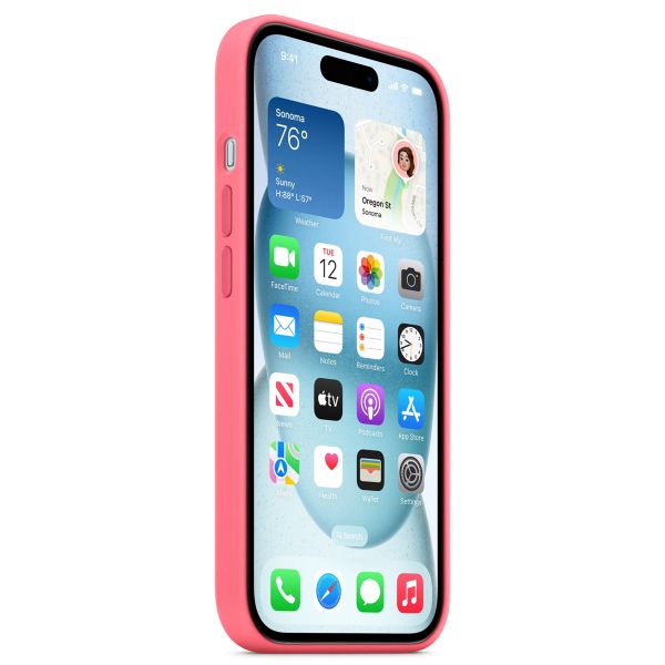 Apple Cover Posteriore in Silicone con MagSafe Apple iPhone 15 - Rosa