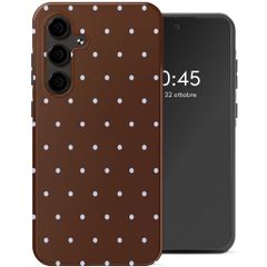 Selencia Cover Posteriore Vivid Samsung Galaxy S24 FE - Happy Dots Chocolate