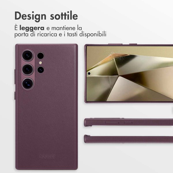 Accezz Cover in Pelle con MagSafe Samsung Galaxy S24 Ultra - Heath Purple