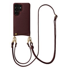 Selencia Cover per telefono Nova con cordino e portacarte Samsung Galaxy S26 Ultra - Bold Burgundy