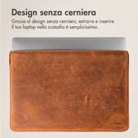 Accezz Cover in pelle per Apple MacBook 14 pollici - Laptopsleeve - Cognac