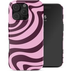 Selencia Cover posteriore Vivid con MagSafe Apple iPhone 16 Pro - Wavy Swirl Pink Plum
