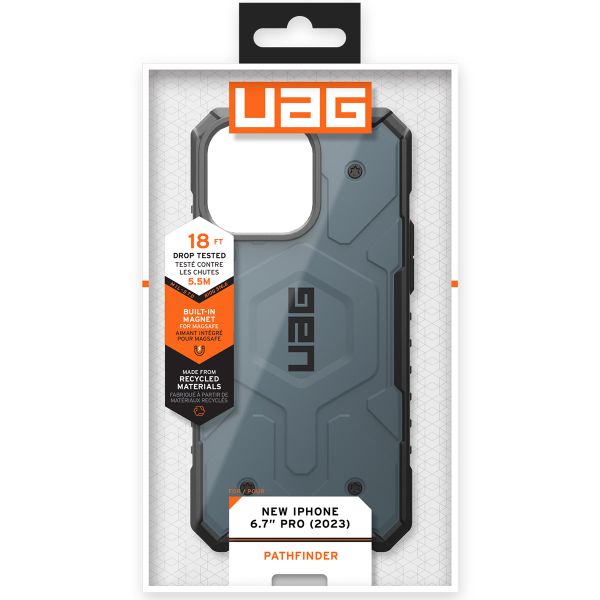 UAG Cover Posteriore Pathfinder con MagSafe Apple iPhone 15 Pro Max - Cloud Blue