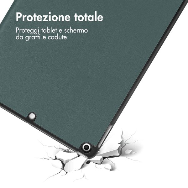 imoshion Cover a libro Trifold Apple iPad 9 (2021) 10.2 pollici / iPad 8 (2020) 10.2 pollici / iPad 7 (2019) 10.2 pollici - Verde scuro