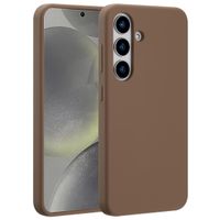 Accezz Cover in silicone liquido con MagSafe Samsung Galaxy S25 - Marrone chiaro