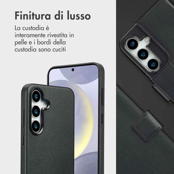 Accezz Cover in pelle 2 in 1 con MagSafe Samsung Galaxy S25 Plus - Onyx Black