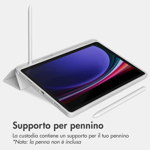 Accezz Cover a libro in silicone Smart Samsung Galaxy Tab A9 Plus - Grigio