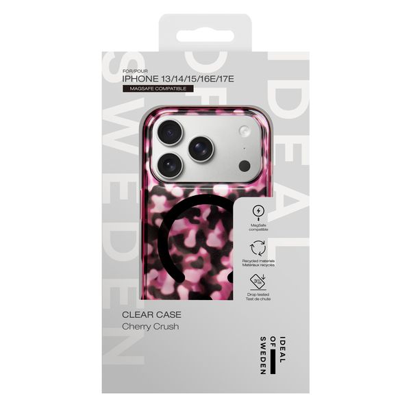 iDeal of Sweden Cover Trasparente con MagSafe Apple iPhone 16e / 15 / 14 / 13 - Cherry Crush