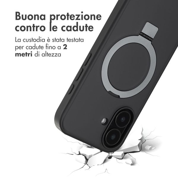 Accezz Cover con anello e supporto con MagSafe Apple iPhone 16 - Nero