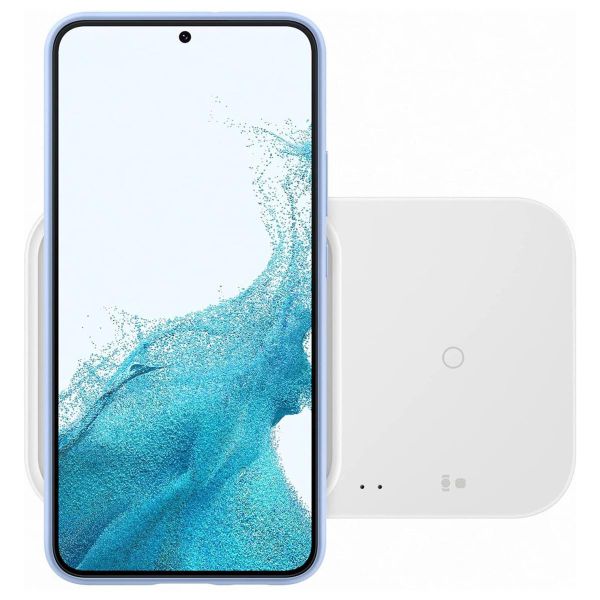 Samsung ﻿Wireless Charger Duo - Caricatore wireless - Con adattatore e cavo di ricarica - 15 Watt - Bianca