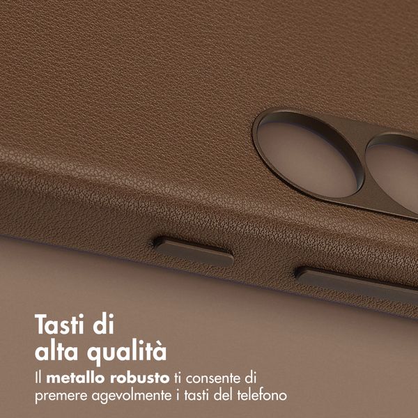 Accezz Cover in Pelle con MagSafe Samsung Galaxy S25 - Marrone caffè