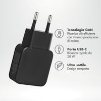 Accezz Caricabatterie GaN Ultra Slim - USB-C - 20 W - Nero