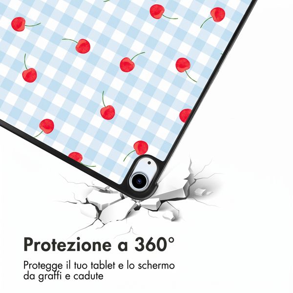 imoshion Cover Trifold Design Apple iPad Air 11 pollici (2026) M4 / (2025) M3 / (2024) M2 / Air 5 (2022) / Air 4 (2020) - Cherry Check