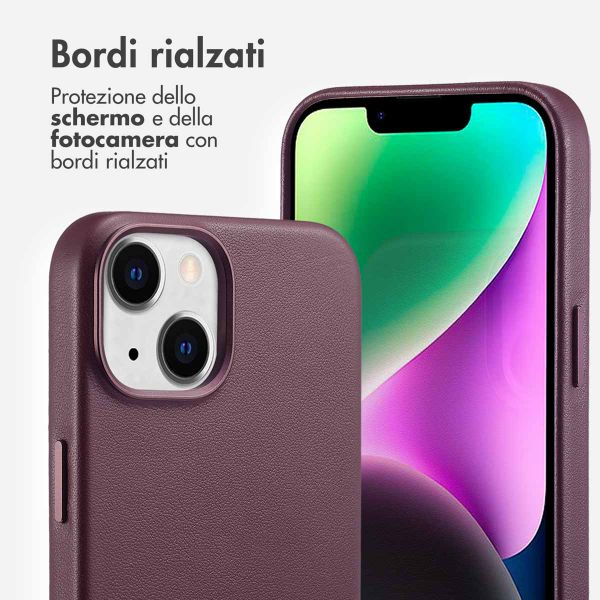 Accezz Cover in Pelle con MagSafe Apple iPhone 14 - Heath Purple
