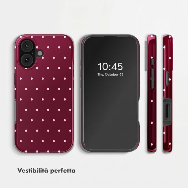 Selencia Cover Posteriore Vivid Apple iPhone 17 - Happy Dots Burgundy