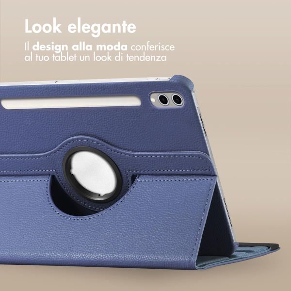 imoshion Cover Girevole a 360° Samsung Galaxy Tab S10 Plus / Tab S9 FE Plus / Tab S9 Plus - Blu scuro