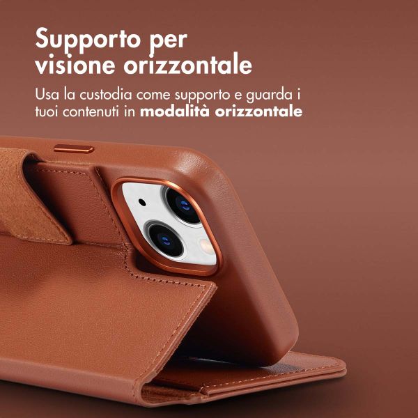 Accezz Cover in pelle 2 in 1 con MagSafe Apple iPhone 14 - Sienna Brown