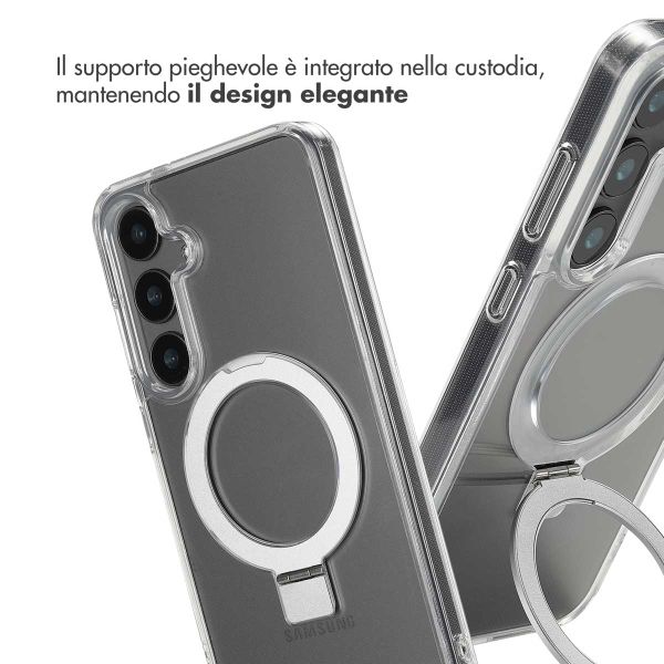 Accezz Cover con anello e supporto con MagSafe Samsung Galaxy S24 Plus - Trasparente